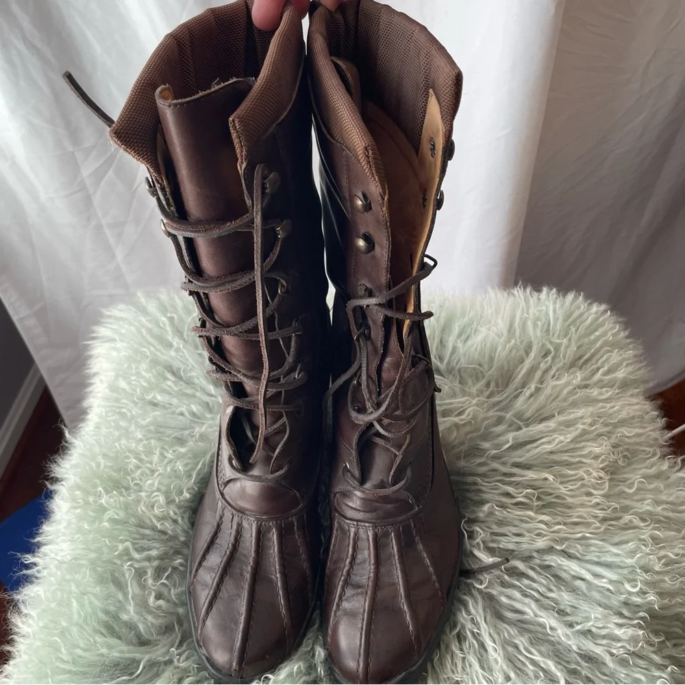 Ralph Lauren Dark Brown Lace Up Boots - Picture 3 of 9